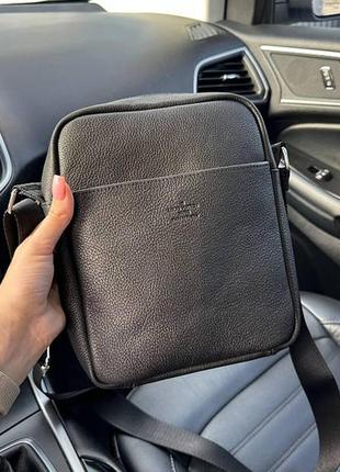 Шкіряна чоловіча сумка планшетка стиль луї вітон чорна сумка-планшетка з натуральної шкіри