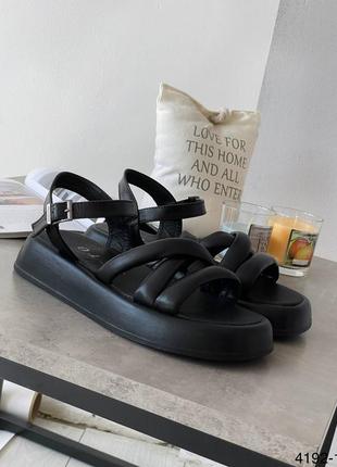 Босоножки женские кожаные черные сандалии9 фото