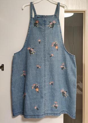 Красивый джинсовый сарафан с вышивкой от denim 💙💙