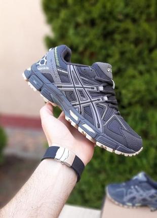 Жіночі літні кросівки gelkayano asics gel kahana 8 сірі з салатовим легкі літні асікс кахана 8 топ якість