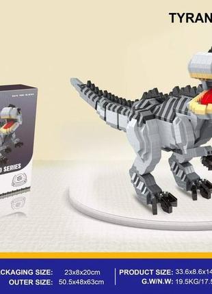 Конструктор 3 d из миниблоков тиранозавр 1875 шт миниблоков
