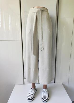 ❤️1+1=3❤️ h&m жіночі штани кюлоти у смужку з поясом4 фото