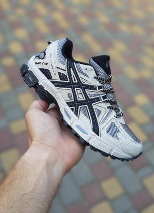 Жіночі літні кросівки gelkayano asics gel kahana 8 світло сірі з чорним легкі літні асікс кахана 8 топ якість (ліцензія)