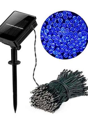 Гірлянда 100led на сонячній батареї, синій 10м. 1201-02 тм китай