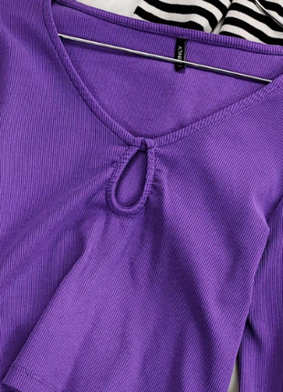 Фіолетовий кроп топ в смужку only2 фото