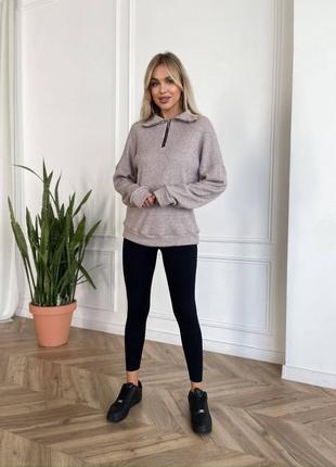 Трендовый вязаный свитер под горло на молнии кофта