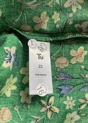 Вискозная блуза большого размера в цветочный принт4 фото