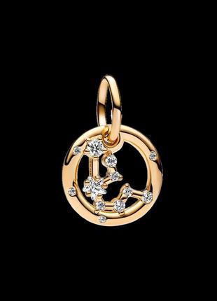 Серебряный шарм (подвеска) для браслета знак зодиака "водолей"