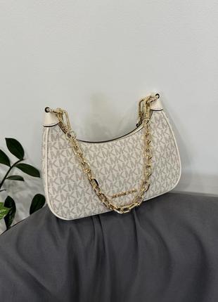 Сумка брендова michael kors cora medium embossed shoulder bag шкіра оригінал1 фото