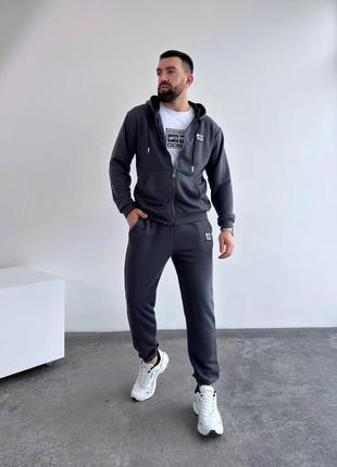Мужской спортивный костюм соп худи + штаны теплые