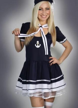 Короткое платье морячки карнавальный костюм морячка