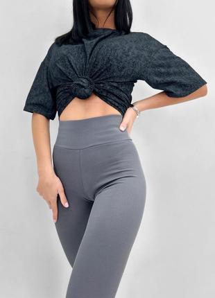 Трикотажные лосины рубчик со штрипками "toffee"7 фото