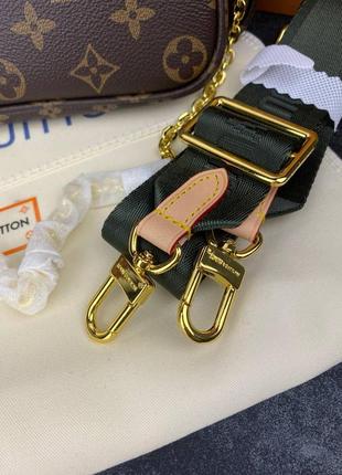 Сумка клатч premium 1:1  lv multi pochette brown/green9 фото