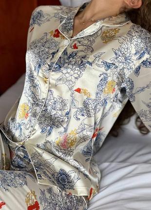 Шелковый пижамный комплект do2477k6 фото