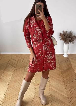 Очень красивое платье искусственного замша велюр красная магнолия