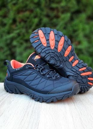Мужские качественные и стильные кроссовки merrell ice cup черные с оранжевым
