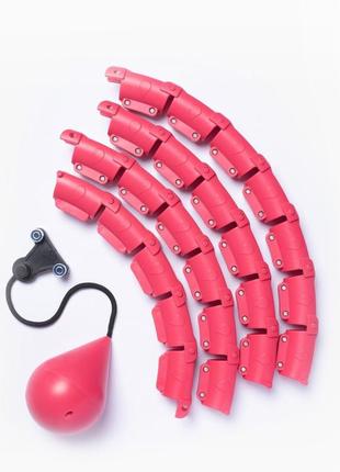 Комплект обруч для похудения hoola hoop massager розовый и пояс для похудения vulkan вулкан extra long (st)9 фото