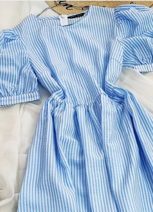 Чарівна сукня міді в блакитну смужку shein2 фото