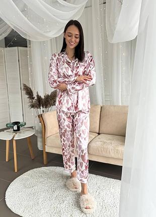 Красивая одежда для дома/ шелковая пижама do2677k