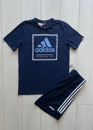 Спортивный костюм adidas подростковый шорты и футболка комплект на мальчика