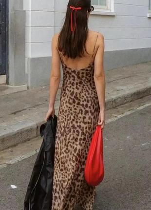 Жіноча леопардова сукня максі zara2 фото