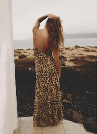 Жіноча леопардова сукня максі zara7 фото