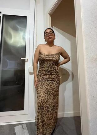 Жіноча леопардова сукня максі zara9 фото