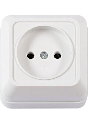Розетка наружна установка 1-я без з/к белая ip20 tnsy