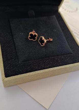 Брендові сережки конюшина міні ван кліф van cleef mini
