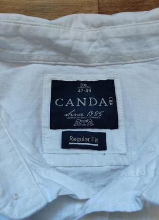 🔥батал! льняная белая рубашка canda c&a p. 3xl3 фото