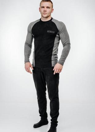 Термобілизна ut мікрофлісова колір чорний / сірий