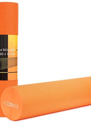 Массажный ролик cornix eva+ 60 x 15 см (валик, роллер) xr-0307 orange