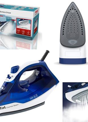 Праска tefal express steam fv2838e0 (керамічна підошва, 2400 вт, 270 мл, 40 г/хв)