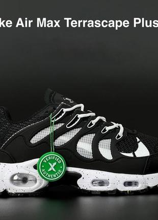 Nike air max terrascape plus белые с черным кроссовки кеды мужские найк аир макс с баллоном весенние летние низкие топ качество текстильные сетка легкие5 фото