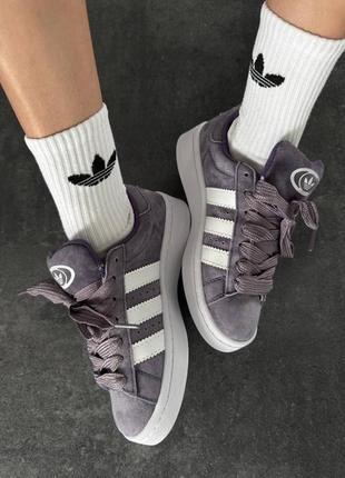 Жіночі кросівки в стилі adidas campus  shadow lilac premium.6 фото