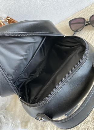 Чорний жіночий рюкзак рюкзачок середнього розміру міський портфель3 фото