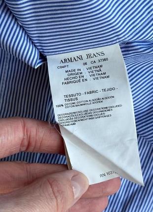 Сорочка голуба синя в полоску armani jeans5 фото