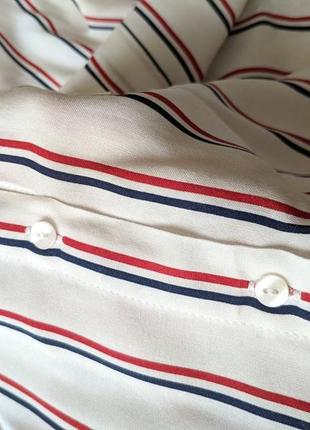 Укорочена сорочка в смужку з коротким рукавом, літня сорочка вільного крою, теніска8 фото