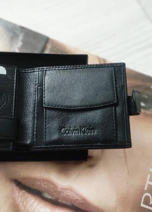 Шкіряний чоловічий гаманець calvin klein black3 фото