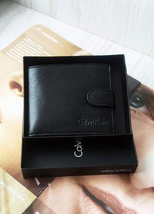 Шкіряний чоловічий гаманець calvin klein black