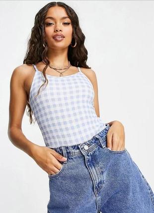 Боді-маєчка vero moda у рожеву клітинку