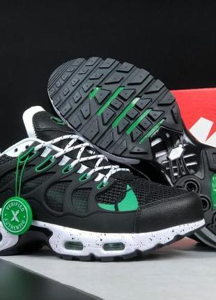 Nike air max terrascape plus чорні з зеленим кросівки кеди чоловічі найк аір макс з балоном весняні літні низькі топ якість текстильні сітка легкі