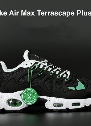 Nike air max terrascape plus черные с зеленым кроссовки кеды мужские найк аир макс с баллоном весенние летние низкие топ качество текстильные сетка легкие2 фото