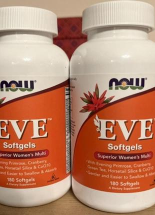 Now foods eve мультивітаміни для жінок, сша, жіночі вітаміни єва, 90/180 капсул5 фото