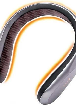 Портативный переносной мини обогреватель для шеи handy heater 4в1 серый