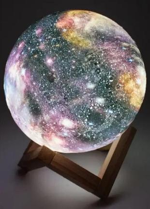 Настільний світильник зоряне небо від usb moon lamp 3d 18 см акумуляторний