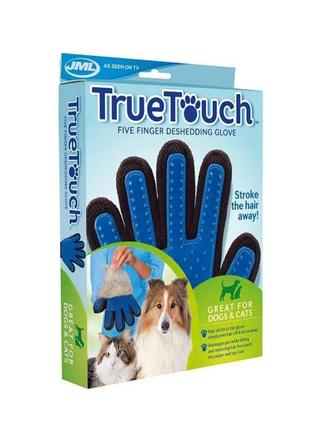 Рукавичка для вичісування шерсті true touch glove mod-4227