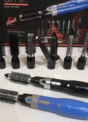 Повітряний стайлер для волосся gemei gm 4833 10 в 1 фен