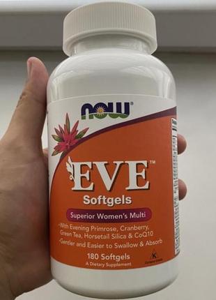 Now foods eve мультивітаміни для жінок, сша, жіночі вітаміни єва, 90/180 капсул4 фото
