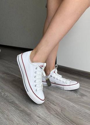 Женские весенние кеды люкс качества спортивные в стиле converse белые3 фото